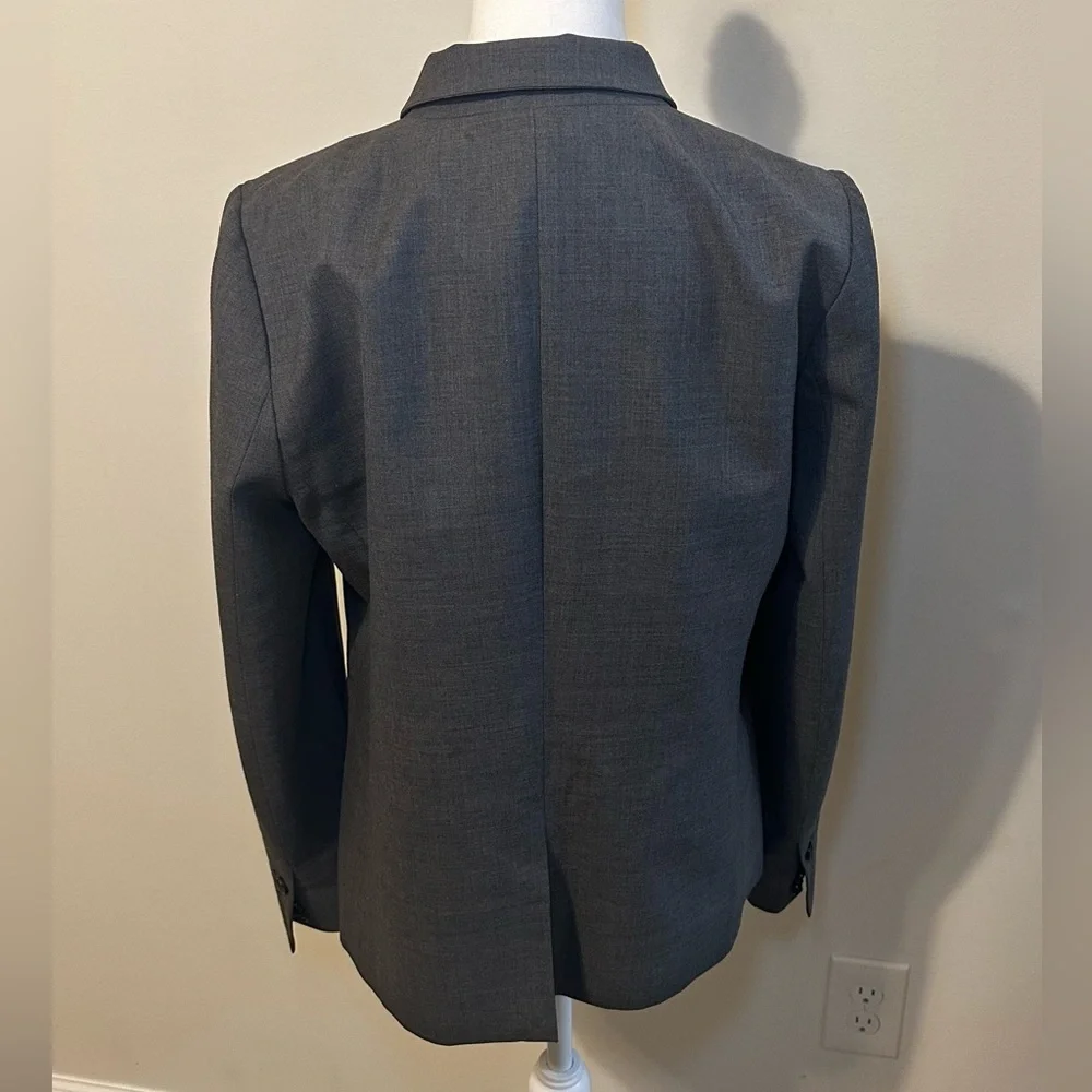 J. Crew Dark Gray Wool Blazer Jacket Size 12 - Picture 4 of 9